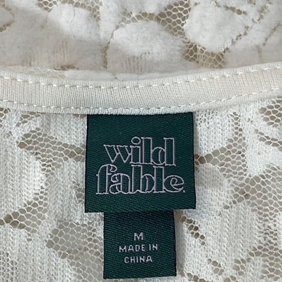 Wild Fable Ivory White Mini Dress Floral Lacy Overlay Long Sleeves Wedding Party - Picture 8 of 14